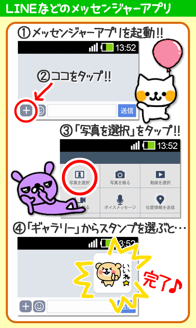LINEなどのメッセンジャーアプリ